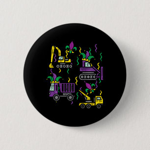 Kids Mardi Gras Construction Truck Niedlich Vehicl Button