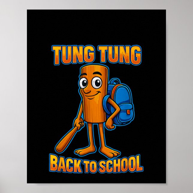 Kids Meme Tung Tung Sahur Italienisches Brainrot z Poster (Vorne)