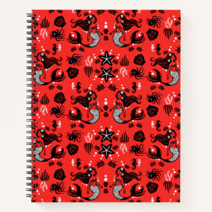 Kids Mermaid Red Pink Notizbuch