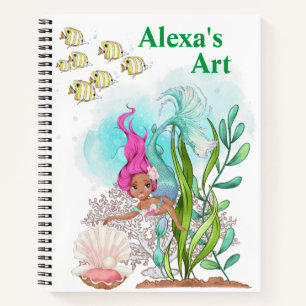 Kids Mermaid Sketch Notizbuch