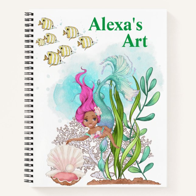 Kids Mermaid Sketch Notizbuch (Vorderseite)