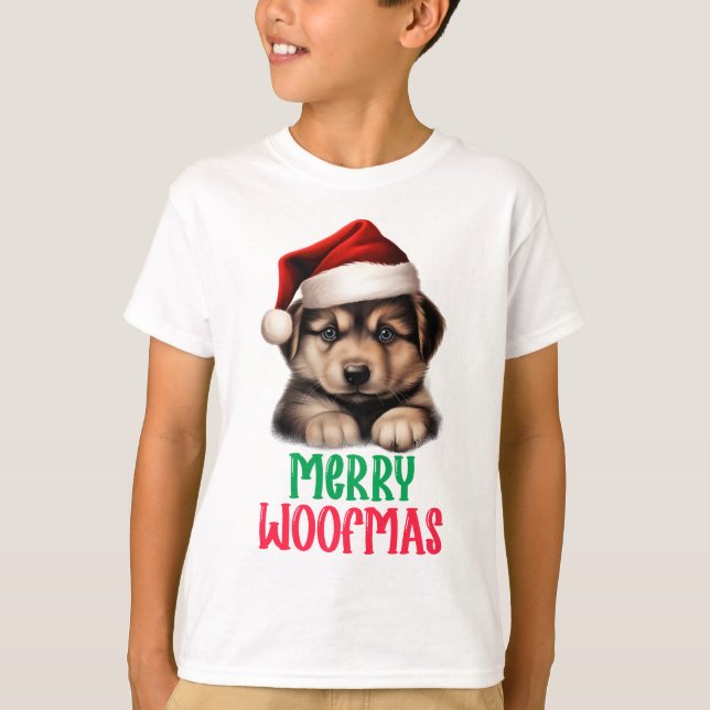 Kids Merry Woofmas T-Shirt (Vorderseite)