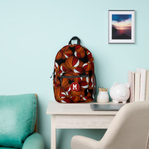 Kids mit Monogramm Basketballmuster Bedruckter Rucksack