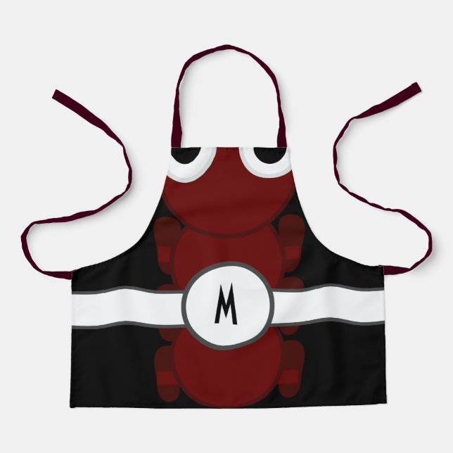 Kids Mit Monogramm Red Ant Schürze (Vorderseite)
