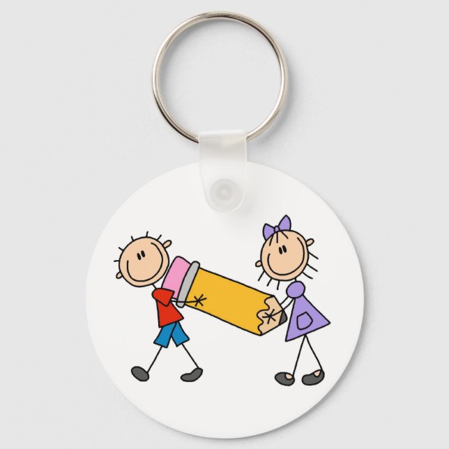 Kids mit Stift Schlüsselanhänger (Vorderseite)