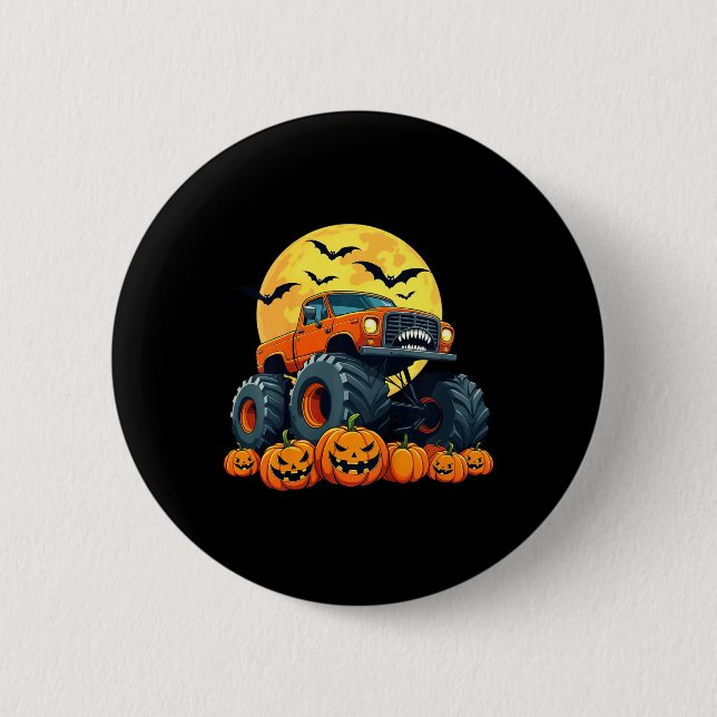 Kids Monster Halloween Pumpkin Jack O Lanter Button (Vorderseite)