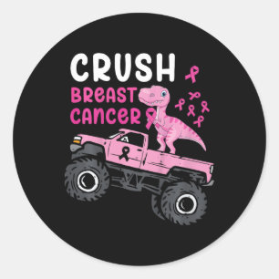 Kids Monster Truck Dinosaurier Breastkrebs Aw brec Runder Aufkleber