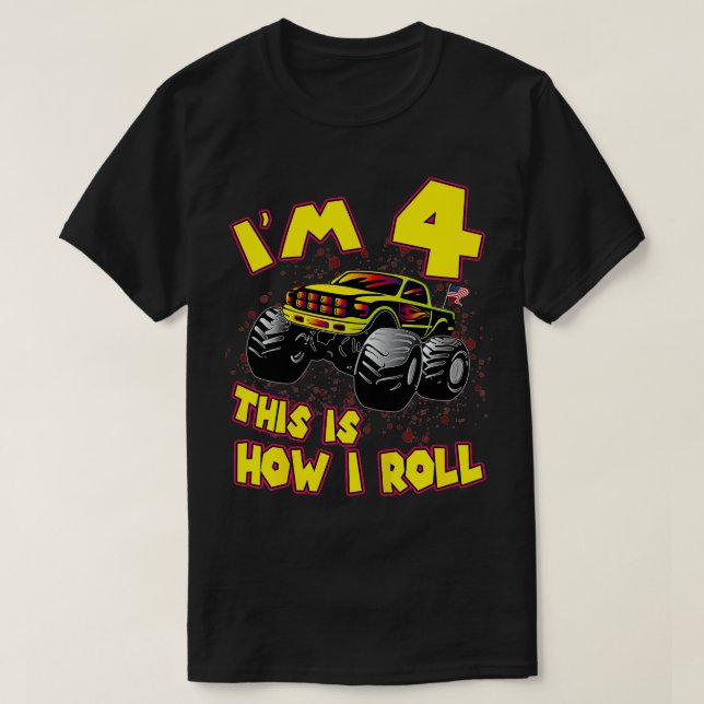 Kids Monster Truck IM 4 So Roll ich Geschenk 4t T-Shirt (Design vorne)
