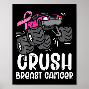 Kids-Monster-Truck-Rosa Brustkrebs-Bewusstsein Ki Poster