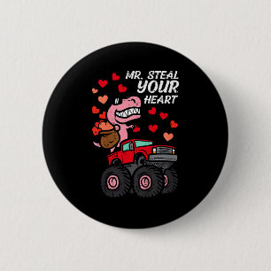 Kids Mr. Stiehlt Dein Herz Monstertruck Valentinsk Button