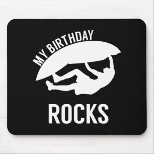 Kids My Birthday Rocks Gift for Rock Climbing Bir Mousepad