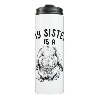 Kids My Sister ist eine Rabbit Funny Bunny Holland Thermosbecher