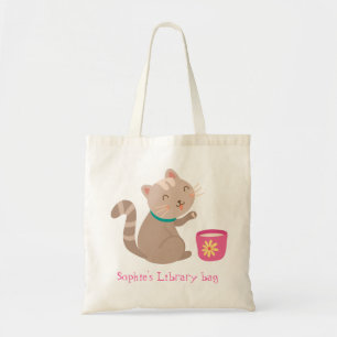 Kid's name niedlich Cat-Teacup-Bücherbeutel Tragetasche