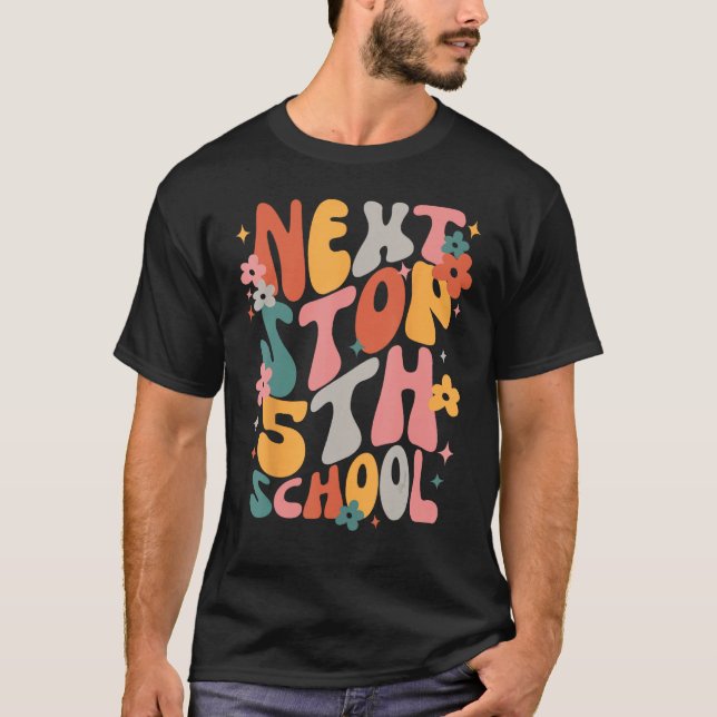 Kids Next Stops 5th Grade Groovy Vibes First Day O T-Shirt (Vorderseite)