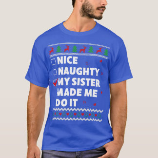 Kids Nice Naughty List Ugge Weihnachtsdesign Funny T-Shirt