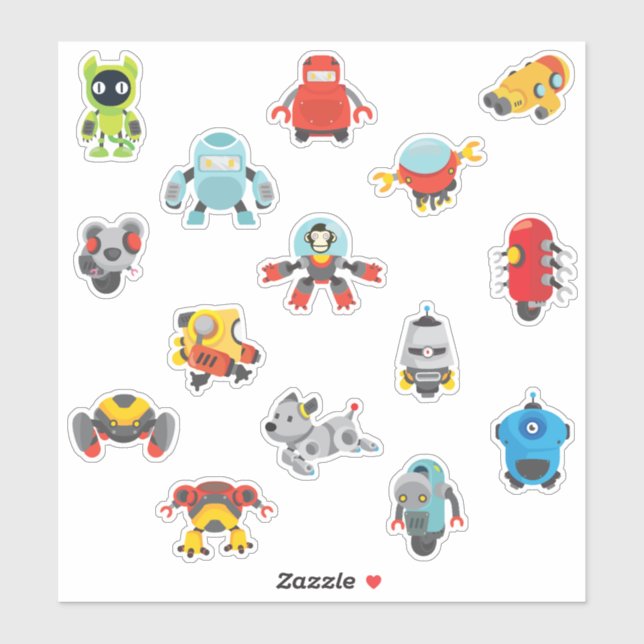 Kids Niedlich Cartoon Roboter Aufkleber (Blatt)