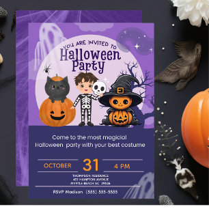 Kids Niedlich Costume Halloween-Party Einladung