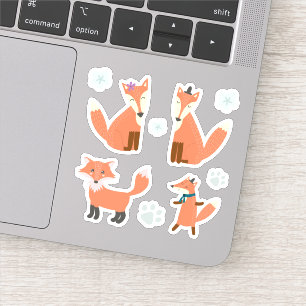 Kids Niedlich Friendly Fox Foxes Forest Animes Aufkleber