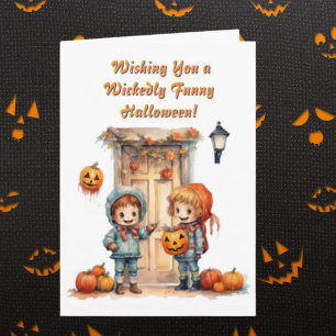 Kids Niedlich Funny modern Foto Halloween Karten