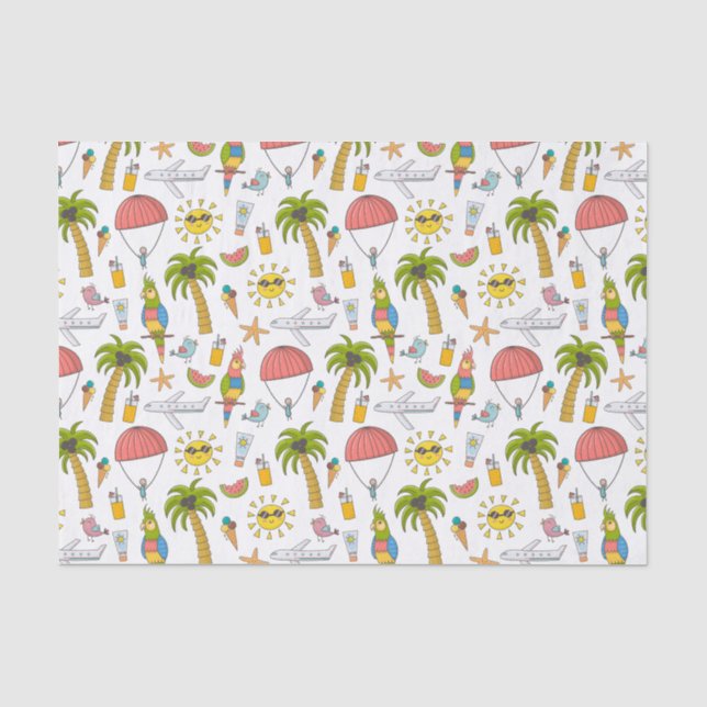 Kids Niedlich Tropical Vacacation Adventure Seidenpapier (Vorderseite)