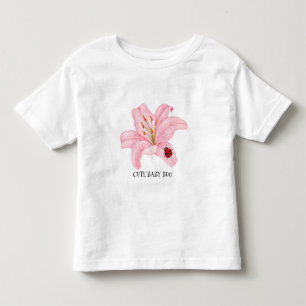 Kids Niedliche Wasserfarbenladybug auf der Blume d Kleinkind T-shirt