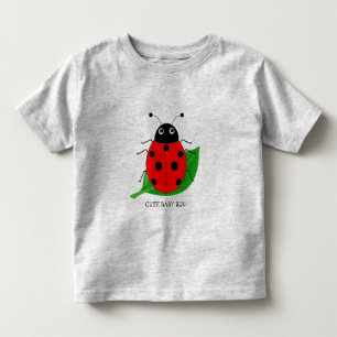 Kids Niedliche Wasserfarbenladybug auf grünem Blat Kleinkind T-shirt