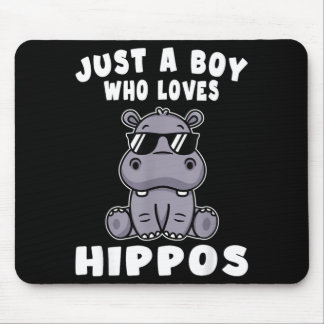 Kids Nilpferd Flusspferd Ein Junge Der Nilpferde L Mousepad