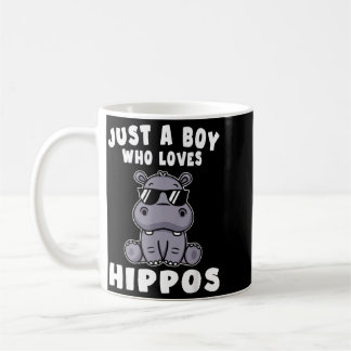 Kids Nilpferd Hippopotamus Ein Junge, der Nilpferd Kaffeetasse