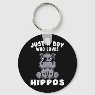 Kids Nilpferd Hippopotamus Ein Junge Der Nilpferde Schlüsselanhänger