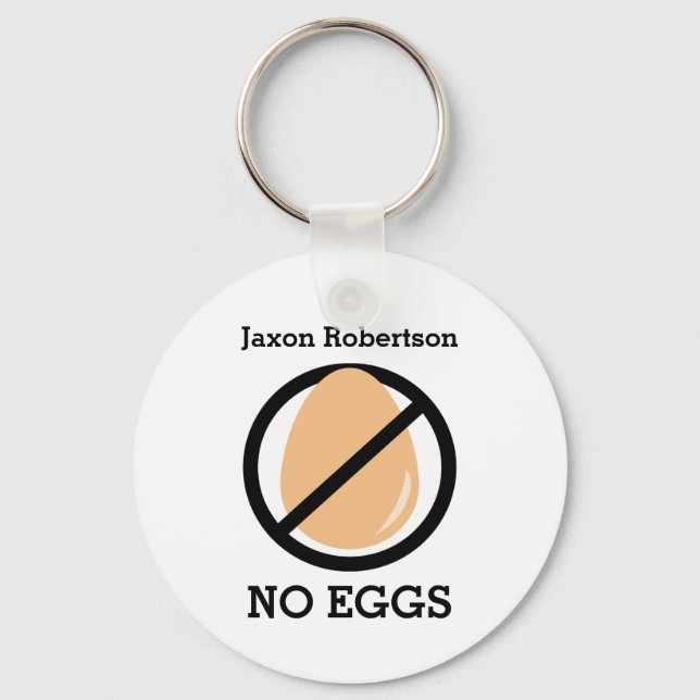 Kids No Eggs Allergiealarm Personalisiert Schlüsselanhänger (Vorderseite)