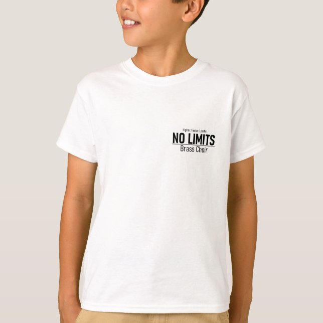 Kid's No Limits Brass vorne und hinten T - Shirt (Vorderseite)