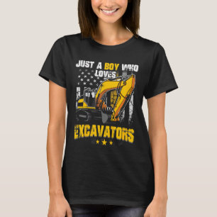 Kids nur ein Junge, der Lieben Bagger Bau T-Shirt
