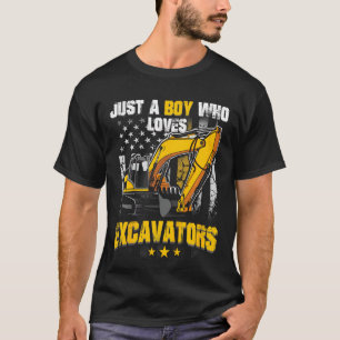 Kids nur ein Junge, der Lieben Bagger Bau T-Shirt