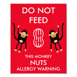Kids Nut Allergy Warning Fotodruck
