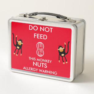 Kids Nut Allergy Warning Metall Brotdose