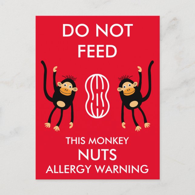 Kids Nut Allergy Warning Postkarte (Vorderseite)