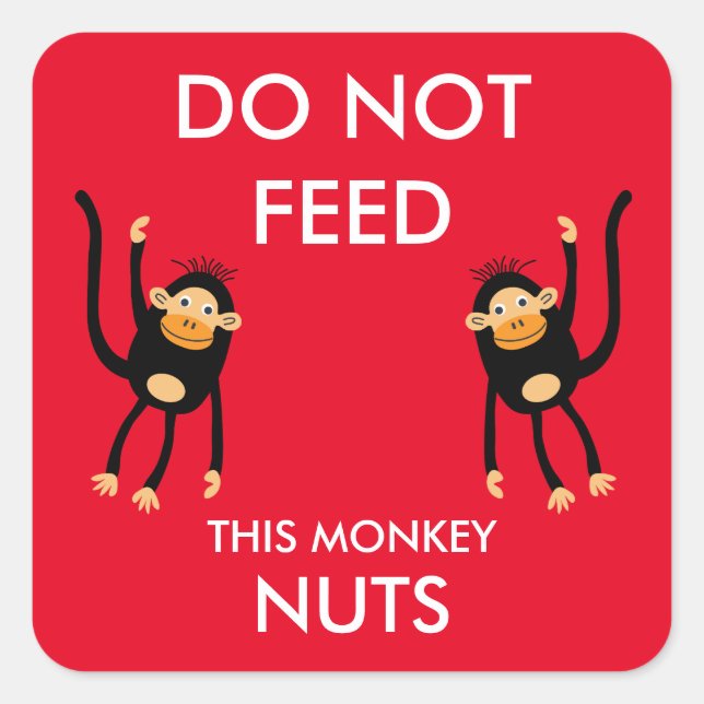 Kids Nut Allergy Warning Quadratischer Aufkleber (Vorderseite)