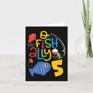 Kids O-fish-ally fünf Geburtstagsdekorationen 5 Ja Karte