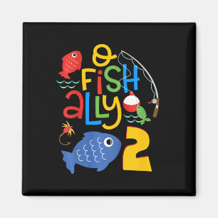 Kids O-fish-ally Zwei Geburtstagsdekorationen 2 Ja Magnet