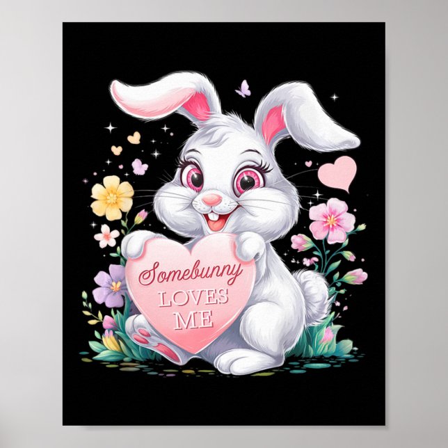 Kids Oaster Bunny Rabbit Pastell Design Springtime Poster (Vorne)