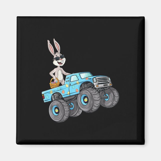 Kids Oaster Rabbit Riding Monster Truck Fun Boys G Magnet (Vorne)