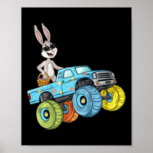 Kids Oaster Rabbit Riding Monster Truck Fun Boys G Poster