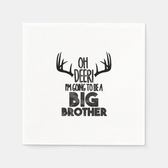 Kids Oh Deer Big Brother Hunting Pregnancy Announc Serviette (Vorderseite)