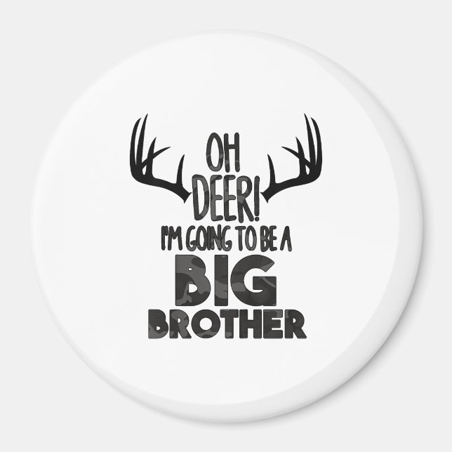 Kids Oh Deer Big Brother Jagd Schwangerschaft Ankü Magnet (Vorne)