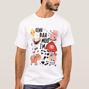 Kids Oink Baa Moo I m Two 2 Kleinkind Bauer 2Nd Bi T-Shirt