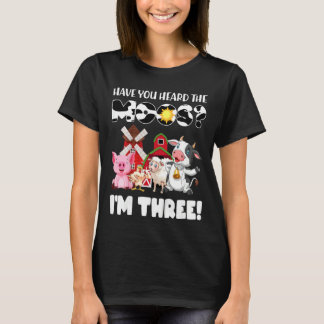 Kids Oink Baa Moo I'm 3 Farm Thema Geburtstag 2 Ja T-Shirt