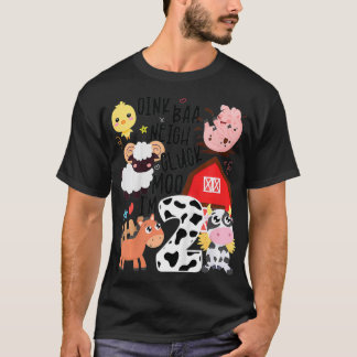 Kids Oink Baa Neigh Cluck Moo Ich bin zwei 2 Bauer T-Shirt