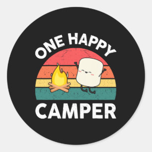 Kids One Happy Camper Kleinkind Junge Lustiger Mar Runder Aufkleber