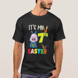 Kids Ostereier Jagd 7. Geburtstag Niedlich Ostern T-Shirt