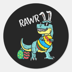 Kids Ostern Trex Bunny Rawr Kleinkind Jungen Oster Runder Aufkleber